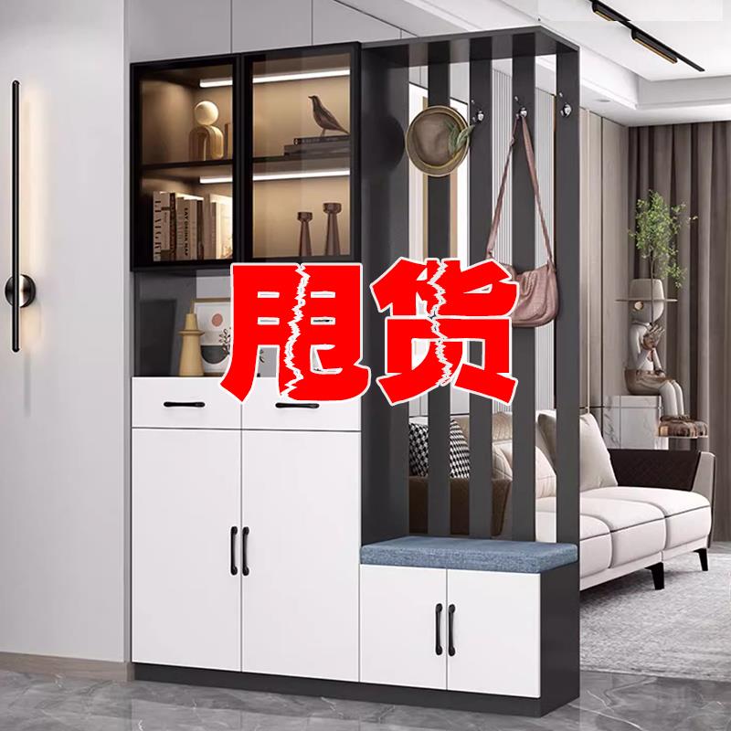 鞋柜玄关柜一体酒柜入户门厅柜简约现代屏风置物架正对客厅隔断柜