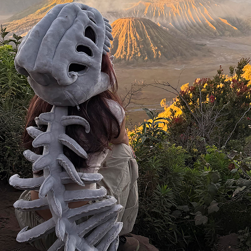 恐龙头套骨架骨骼搞怪玩偶儿童成人鹿晗同款周边cos拍照道具炫酷