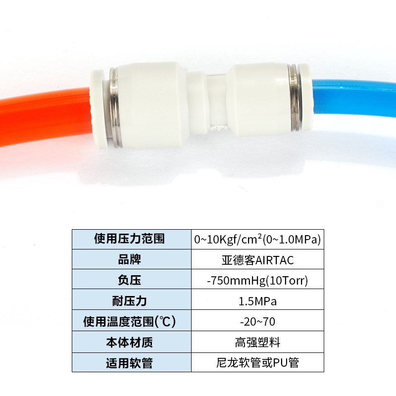 气动气管减径快插直通变径快速接头PG6-4 84 8-6 10-Y6 12-8