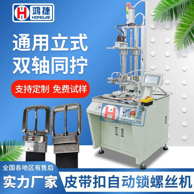 皮带扣自动锁螺丝机全自动打螺丝机器设备双轴自动拧螺丝机设备