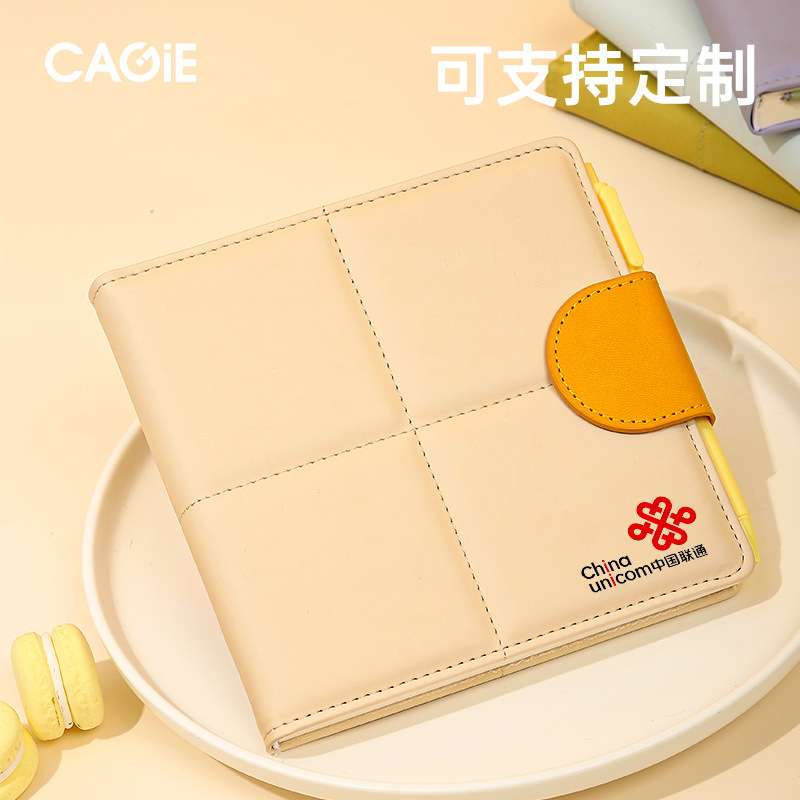 卡杰方方本可爱卡通网格本皮面磁扣手账本加厚创意本子笔记本跨境