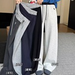 BF 美拉德弯刀裤冬季女宽松慵懒风垂感极简复古毛呢抽绳南瓜裤