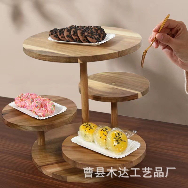 相思木多层置物架点心蛋糕展示架可拆卸面包架派对宴会甜品水果架