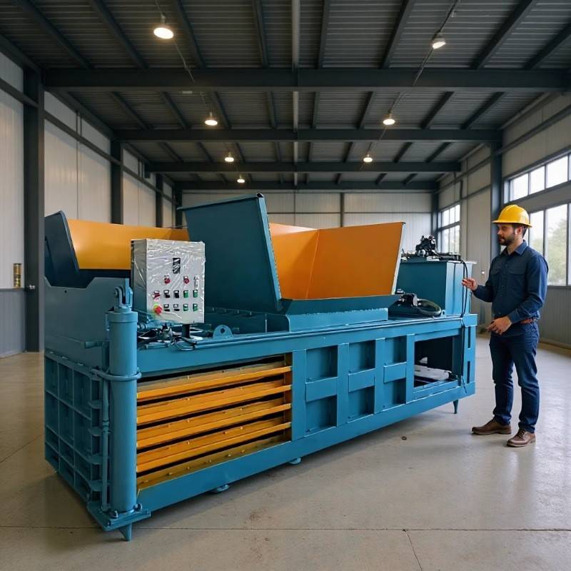 服装半自动立式液压打包机小型废纸箱易拉罐塑料瓶金属液压打包机