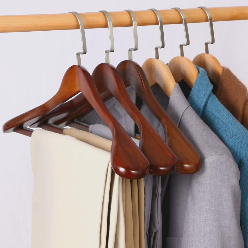 西服西装加厚特粗冬天实木衣架宽肩无痕家用挂衣防滑大衣架子衣撑