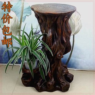 工艺假山流水喷泉风水轮花盆景瓶架子放鱼盆鱼缸底座客厅阳台摆件