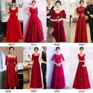 礼仪服装旗袍连衣裙迎宾小姐服颁奖年会中国风大红色酒店开业礼服