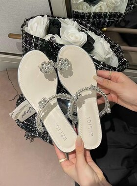 高级感法式小凉拖鞋女鞋子夏季外穿202I2年新款夏季仙女风粗跟凉