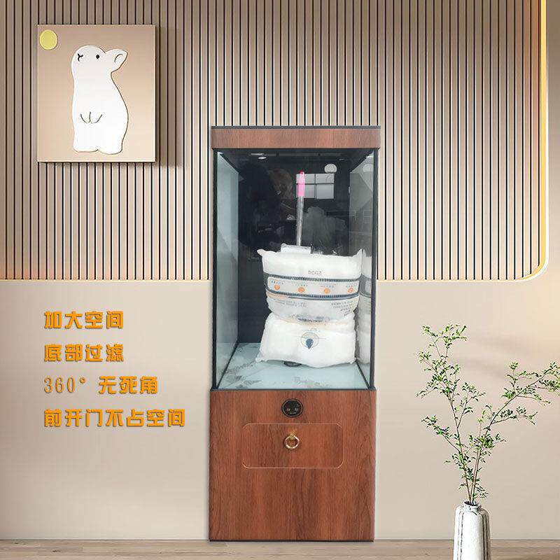 2026新款网红落地立式一体鱼缸底部过滤家用水族箱
