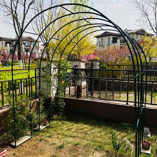 防锈花园铁艺拱门花架户外园艺弧形装饰门栅围栏庭院落地菜棚架子