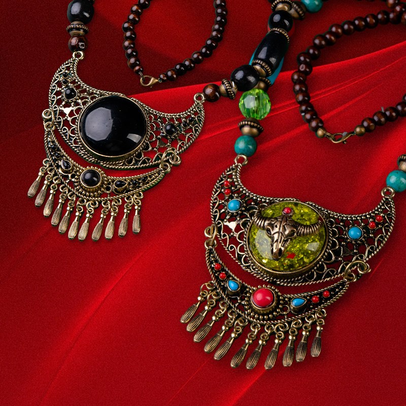 蒙古族少数民族特色发饰项链藏族舞蹈演出服头饰艺考额头链子发圈