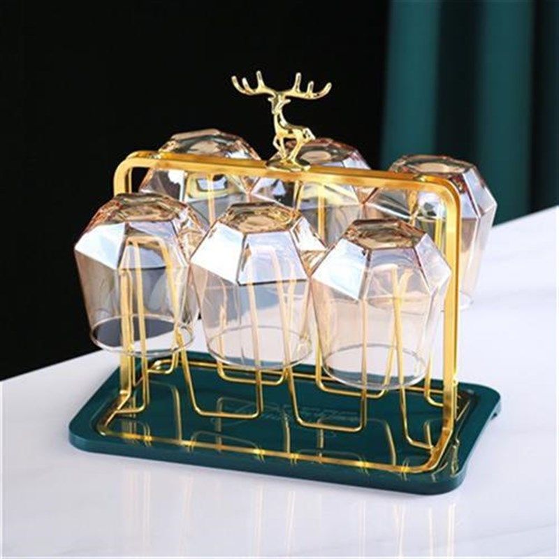 创意杯架轻奢玻璃杯沥水架家用水杯置物架客厅收纳架防锈铁艺托盘,家庭/个人清洁工具,杯架,淘宝优惠券,粉丝福利购,淘宝优惠卷