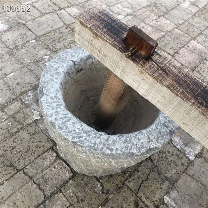 民俗怀旧老物件杂项老式旧米臼木质捣年糕捣米机旧老农具道具摆件