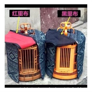 双拉链双层高端加厚印花牛仔布画眉笼衣鸟笼布鸟笼围布防寒笼衣