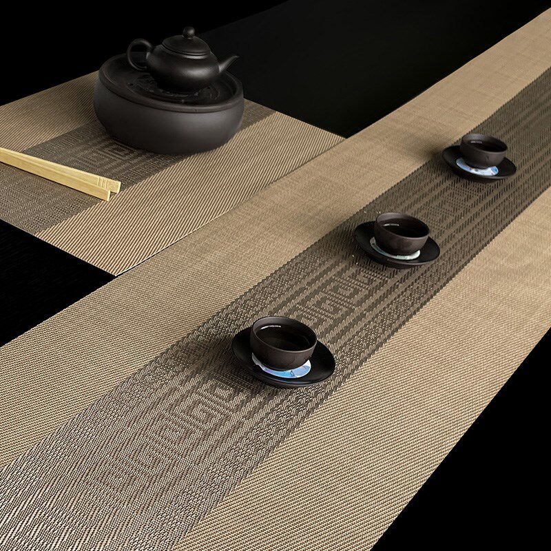 新中式桌旗桌垫茶几桌布禅意茶席防水茶垫餐桌茶S台轻奢高端长条