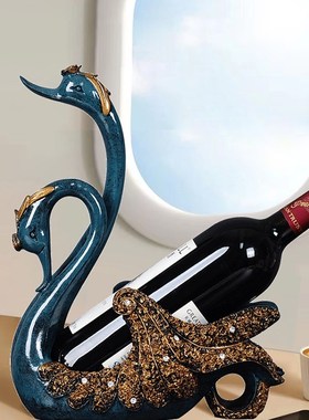 高档轻奢创意家居客厅装饰工艺品酒柜红酒架摆件卧室结婚礼物天鹅