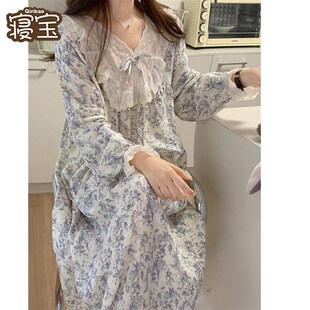 韩版睡裙女春夏季j纯棉纱布甜美少女半袖睡衣裙日系纯欲全棉家居