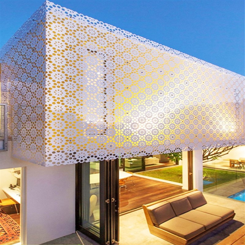 氟碳冲孔门头铝单板3mm厚店招造型弧形铝单板雨棚吊顶双曲铝板厂