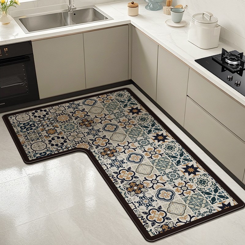 X2025新款厨房地垫防滑防油可擦免洗地毯垫转角7字型高端吸水脚垫