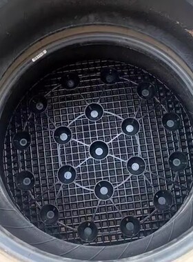 轮胎花盆底座20cm-60c网状透气控根器底盘 黑色塑料轮胎