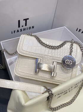 白色包包女斜挎包2024新款超火真皮女包小夏天质感链条高级感小众