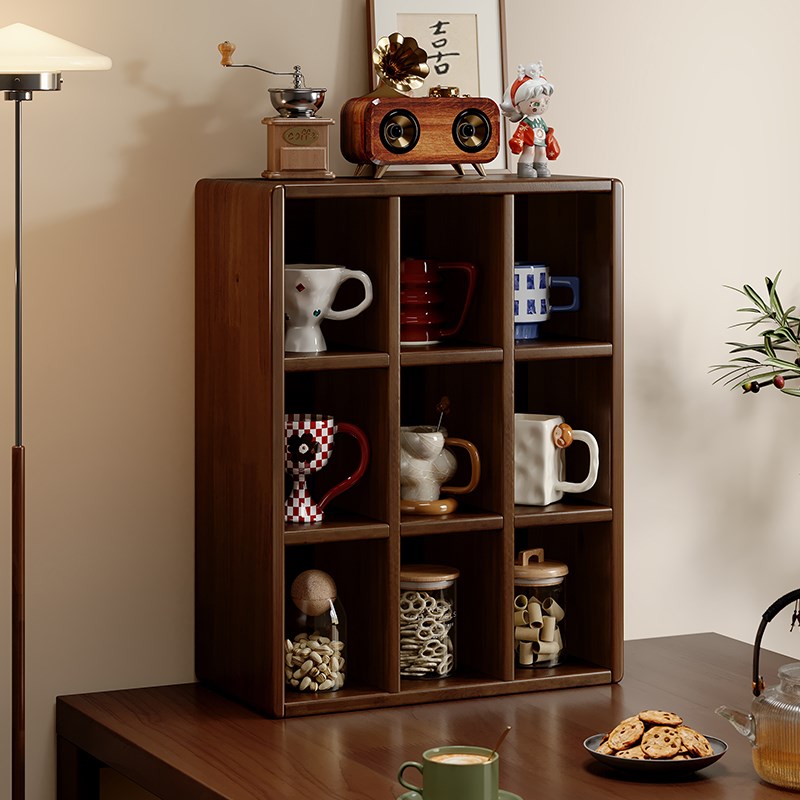 实木桌面杯架收纳置物架多层水杯茶杯防尘置物架轻奢高级感杯架子