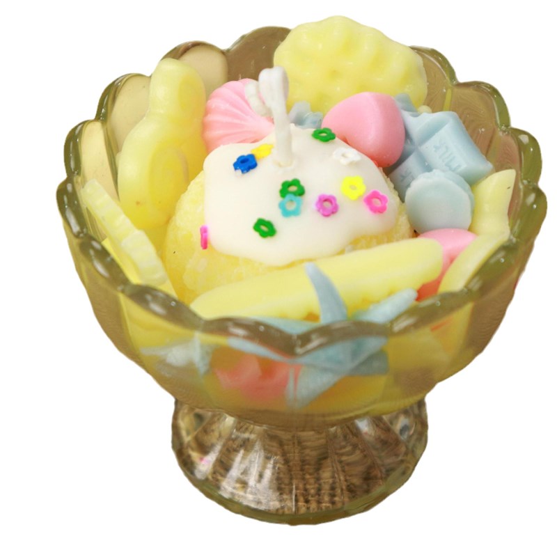 夏日新品4款冰淇淋玻璃杯香薰蜡烛闺蜜生日礼物拍照摆件