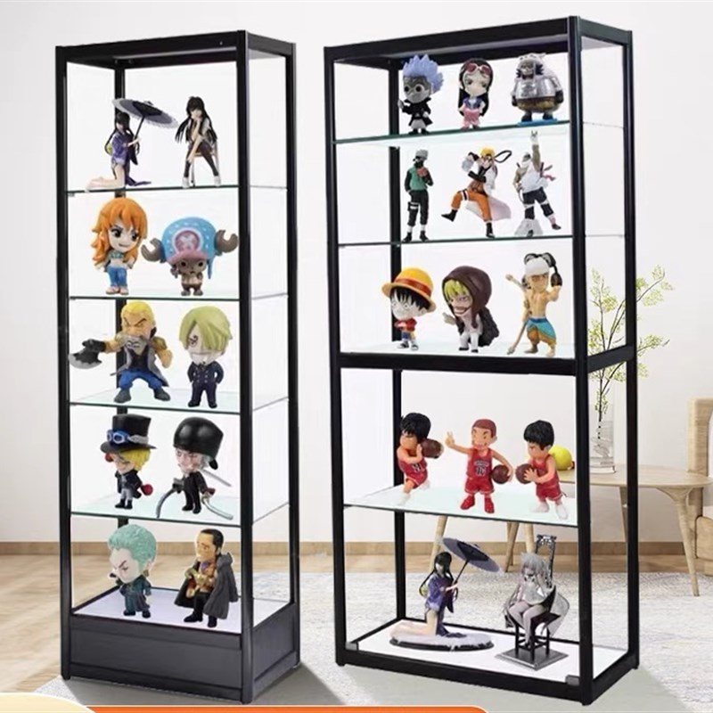 新疆手办展示柜玻璃柜子模型收纳展示架商品礼品透明玩具架展示柜