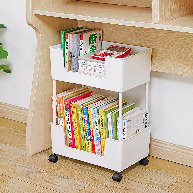 书桌边可移动书架初中生放书包置物架落地大容量墙角带轮书架叁时,收纳整理,书桌收纳置物架,淘宝优惠券,粉丝福利购,淘宝优惠卷