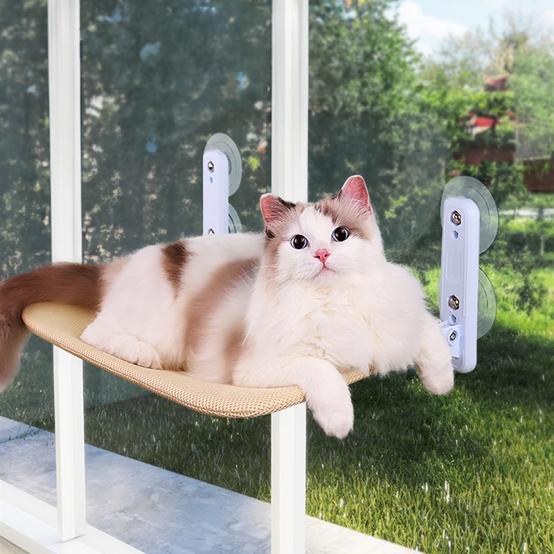 猫吊床猫爬架窗户猫窝宠物猫咪架子吸盘挂床玻璃悬T挂式晒太阳神