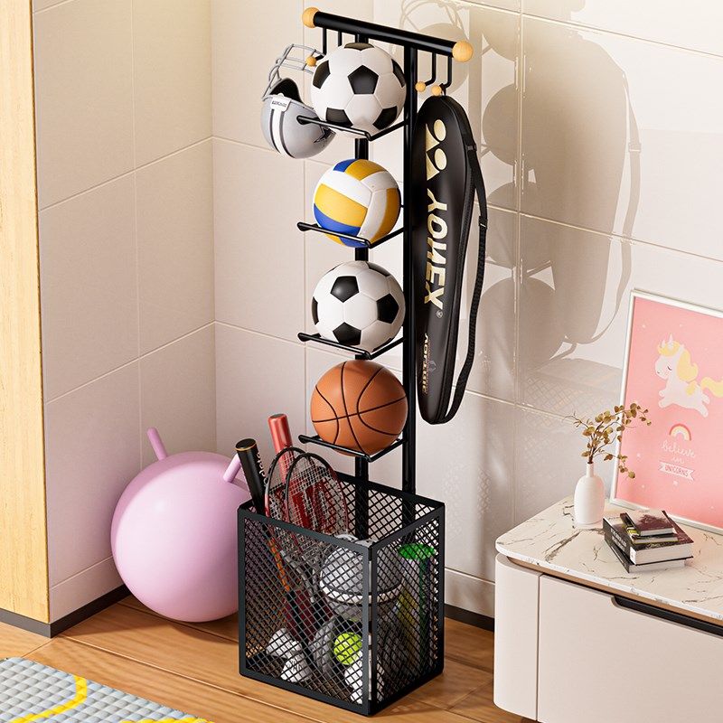 篮球收纳架室内足球类置物架客厅瑜伽垫家用运动器材落地多功能筐,收纳整理,运动器材收纳用具,淘宝优惠券,粉丝福利购,淘宝优惠卷