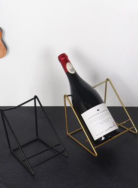 家用红酒架子斜放葡萄酒展示托架酒柜内部吧台摆件轻奢铁艺置物架