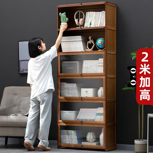 书架落地置物架书柜子家用儿童客B厅靠墙杂物柜实木简易卧室展示
