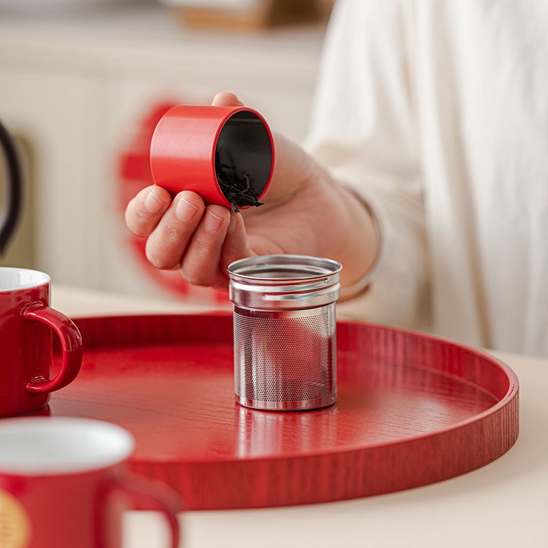 保温焖茶壶结婚敬茶杯改口新婚礼物红色茶具套装新娘陪嫁婚礼用品