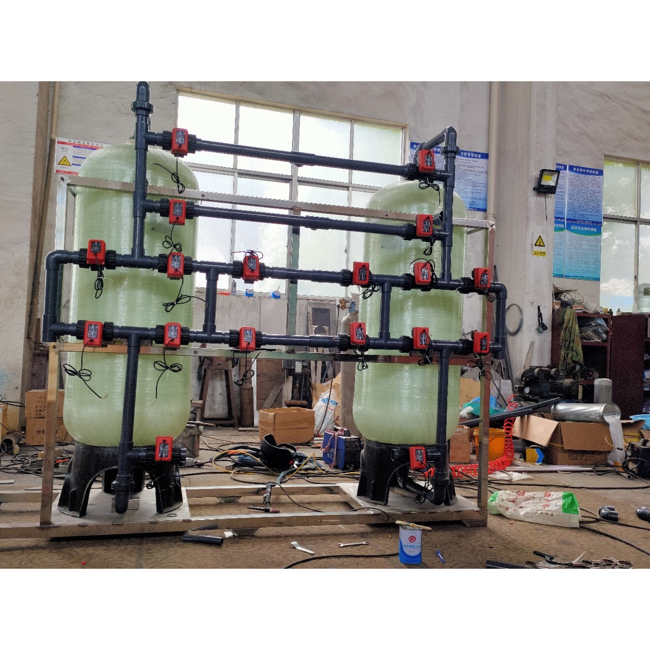 大孔径吸附树脂罐陶瓷芯电动球阀全自动软化水砂滤炭滤