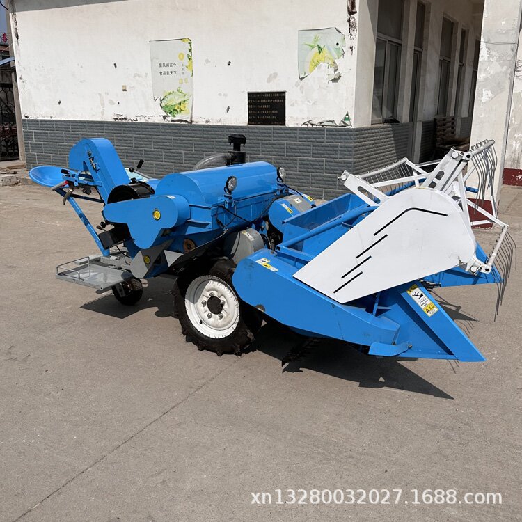 15马力手推履带式联合收割机 小型家用稻谷收割机 稻麦联合收割机