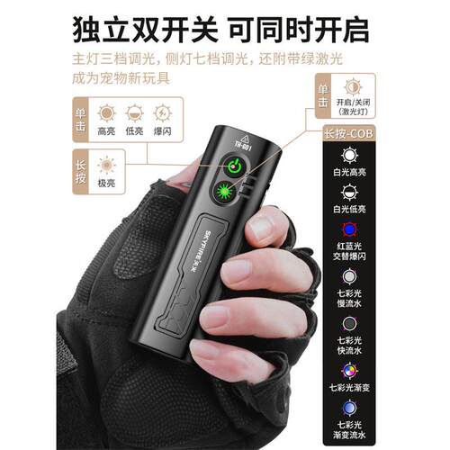 天火SF-2024飞梭超亮工作灯汽修维修磁吸led多功能强光手电筒充电