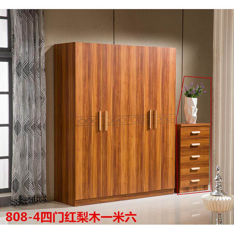 大衣柜加高带顶柜23,456平开门整体板式家具组合组装实木质衣柜