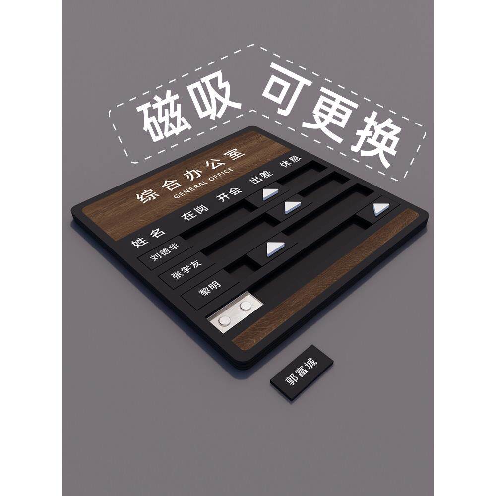 磁吸可更换人员去向牌定制办公室员工寝室工作人员告知牌领导在岗
