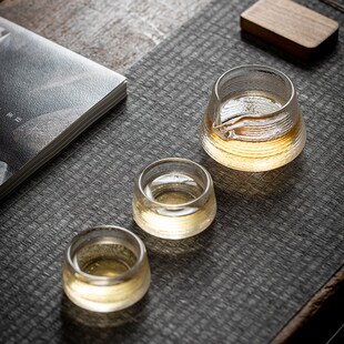 原矿水晶公道杯琉璃质感玻璃茶海手工分茶器加厚耐高温可冷热交替