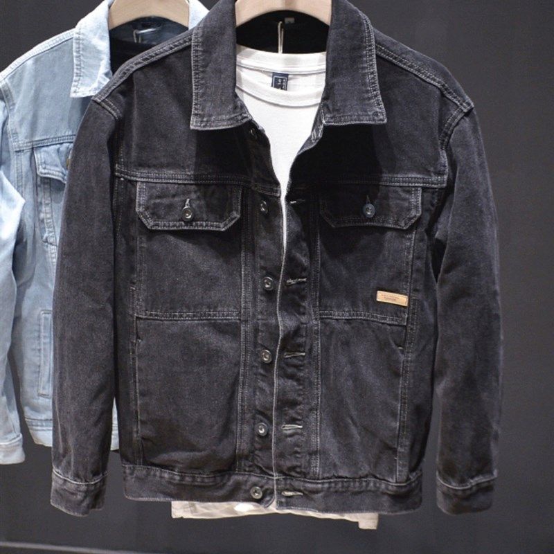 干活穿的外套春秋季工地上班耐磨耐脏多口袋工装宽松大码男装牛仔,男装,牛仔外套,淘宝优惠券,粉丝福利购,淘宝优惠卷