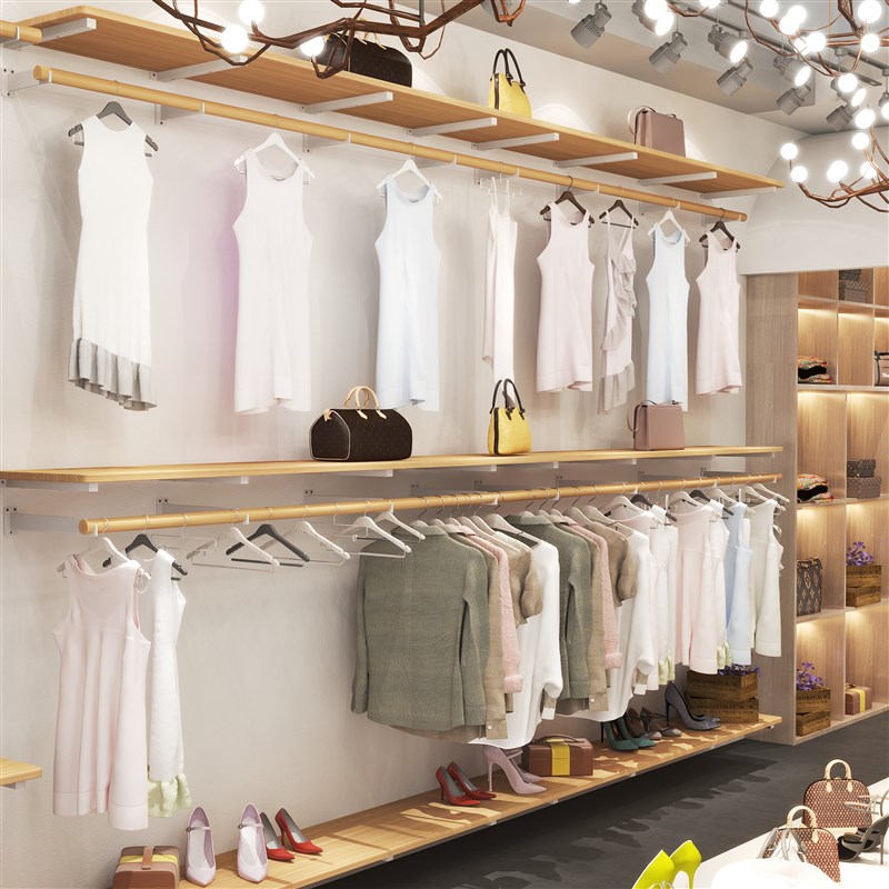 服装店展示架上墙衣架墙壁实木z挂架男女装店陈列架童装实体店货