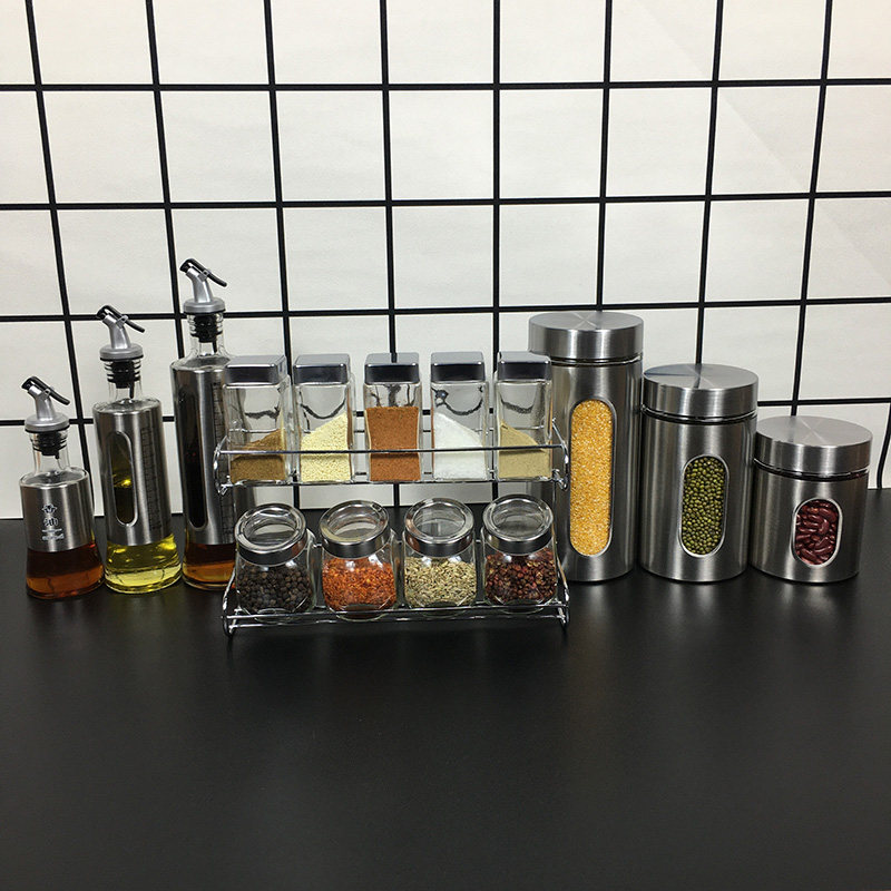 样板房厨房摆件装饰品现代简约橱柜调味罐储物罐油壶套装组合创意