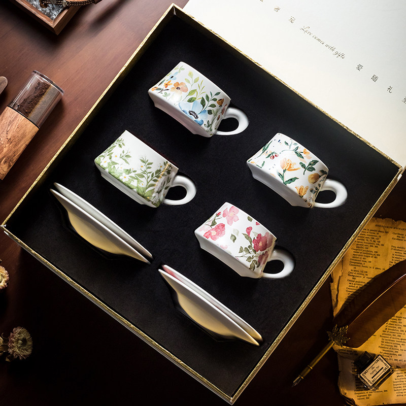 复古中古风花坛咖啡杯碟女生优雅陶瓷杯子花茶杯泡茶杯闺蜜送礼物,餐饮具,咖啡杯,淘宝优惠券,粉丝福利购,淘宝优惠卷