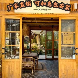 实木隔热复古老式门窗定制咖啡店上下折叠左右推拉入户商铺庭院