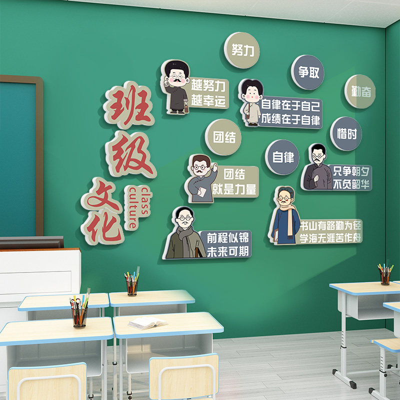班级文化布置神器小学初高中教室装饰励志标语贴纸激励学习的墙贴,家居饰品,文化墙贴,淘宝优惠券,粉丝福利购,淘宝优惠卷