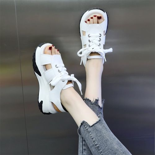 运动老爹凉鞋女款2024新款休闲外穿沙滩鞋厚底轻便凉鞋大码41-42