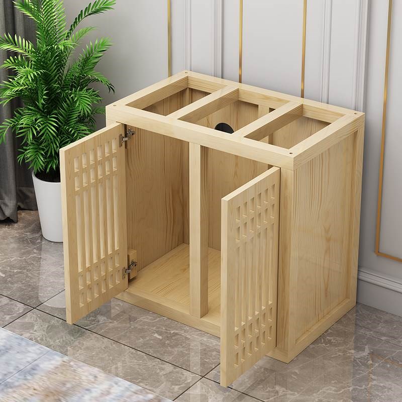 实木鱼缸柜底柜底座家用客厅隔断柜定做柜子承重柜大型松木水族箱