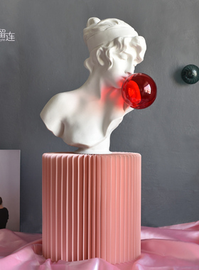 吹红泡泡女孩雕像北欧树脂人物雕塑轻奢艺术创意家居软装饰品摆件