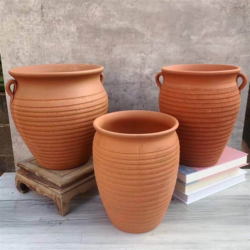花盆特大号粗陶瓷大号大口径土x陶罐高筒都肉法师老桩花盆三角梅3